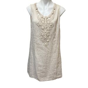 Alessia Pacini linen sleeveless shift dress medium cottage core tradwife